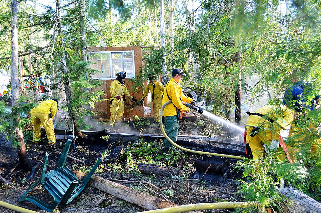 A brush fire was extinguished on Four Corners Road near Port Hadlock on Saturday morning. (Bill Beezley/East Jefferson Fire-Rescue)