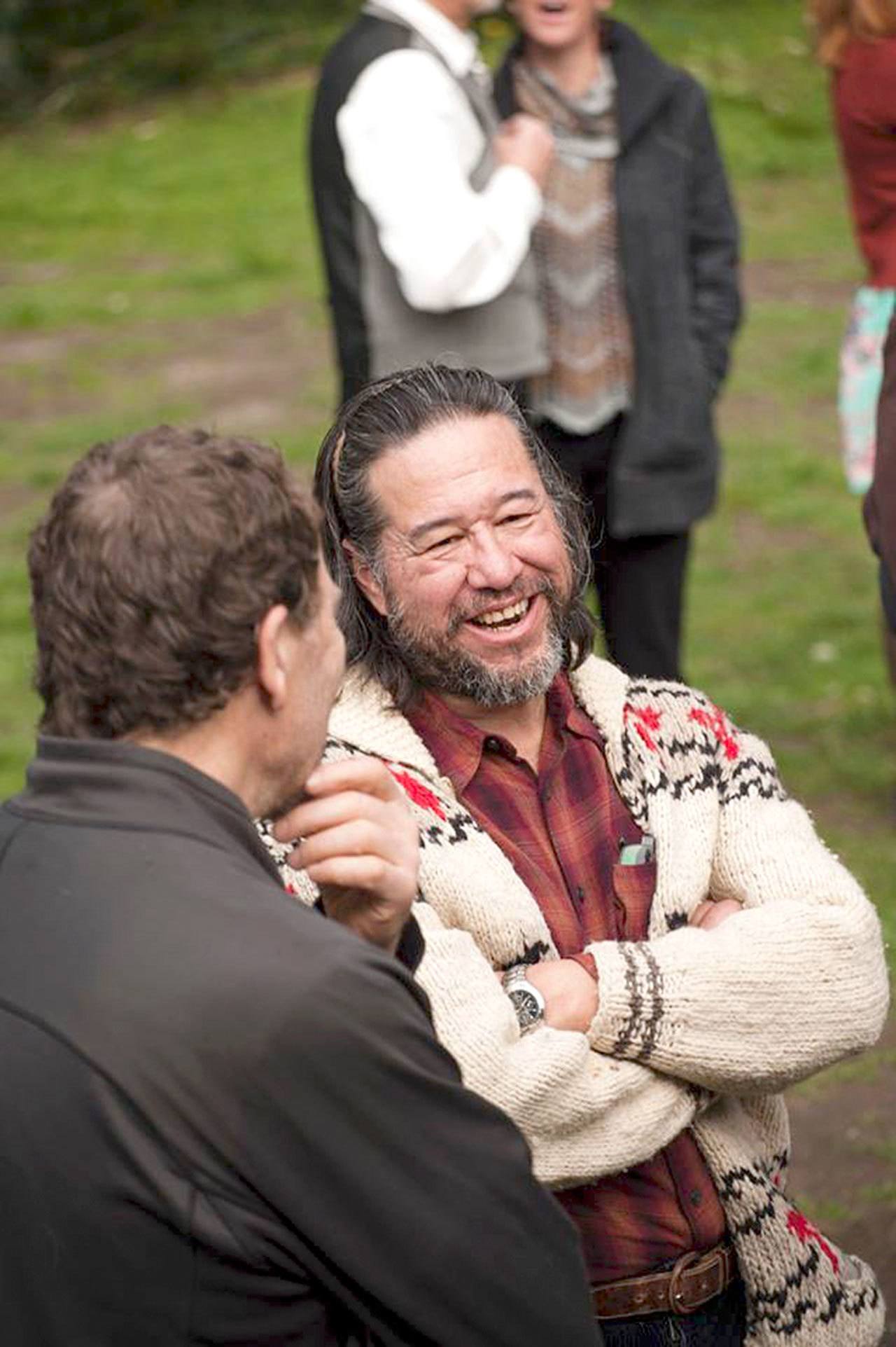 Danny Milholland, a local activist with the Jefferson County Stand with Standing Rock group, participates in an event last weekend to benefit the Dakota Access Pipeline protesters in North Dakota. (Jen Lee Light)