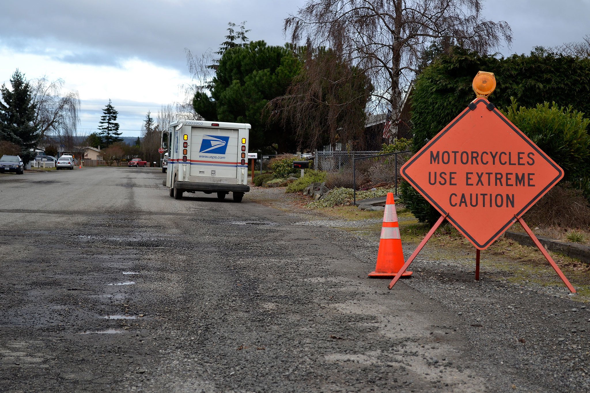 Matthew Nash/Olympic Peninsula News Group                                Hemlock Street between South Fourth and Fifth avenues might be one of the worst rated roadways in the city of Sequim.