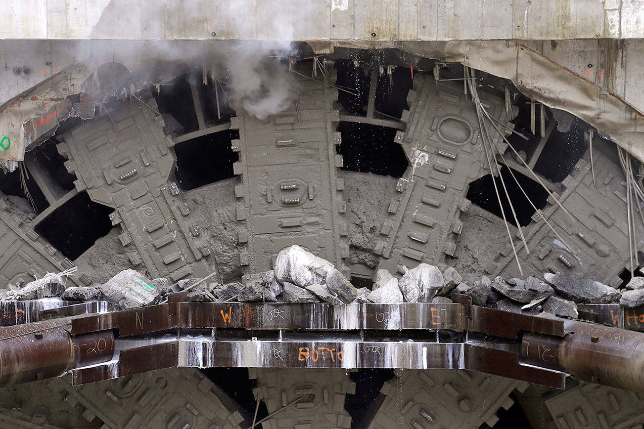 Seattle tunnel machine reaches end of long, troubled journey