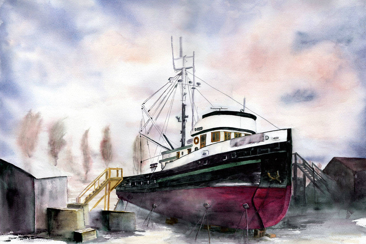 Watercolors by Shirley Mercer are among the works at the Port Townsend Gallery.