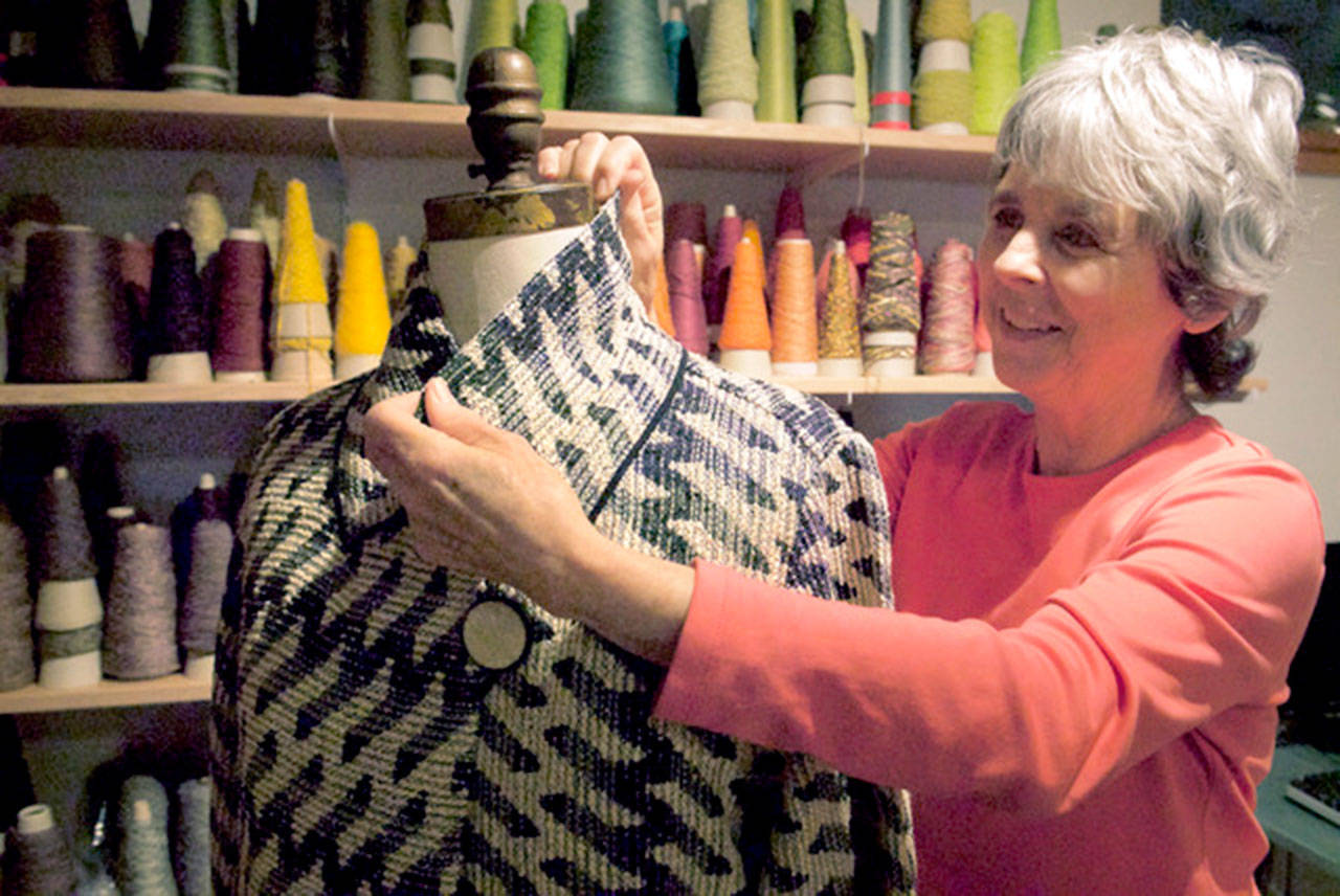 Joyce Wilkerson works on a piece for the Port Townsend Wearable Art Show.