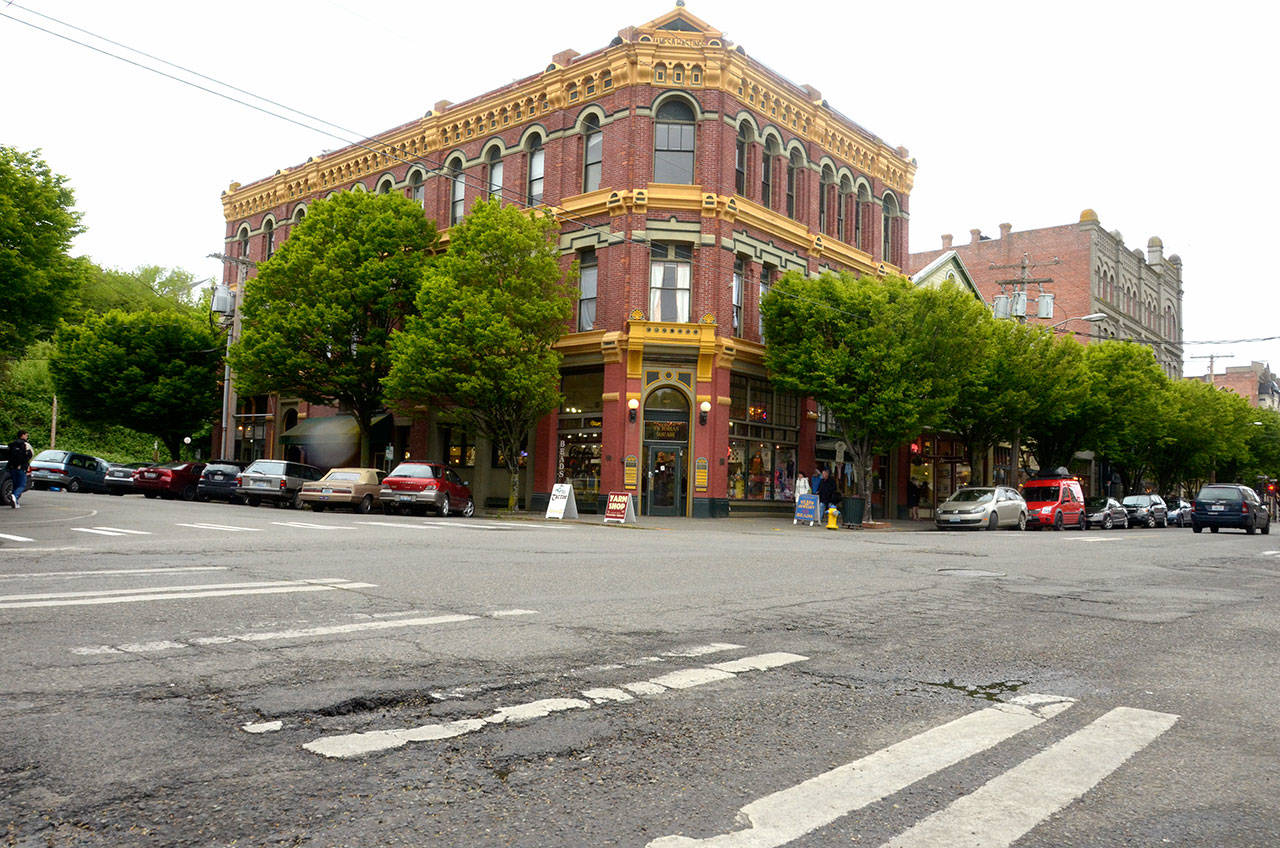 Starting in 2018, Port Townsend’s Water Street will undergo a major enhancement project that includes updated utilities, a new road surface and more safety for pedestrians and bikers. (Cydney McFarland/Peninsula Daily News)