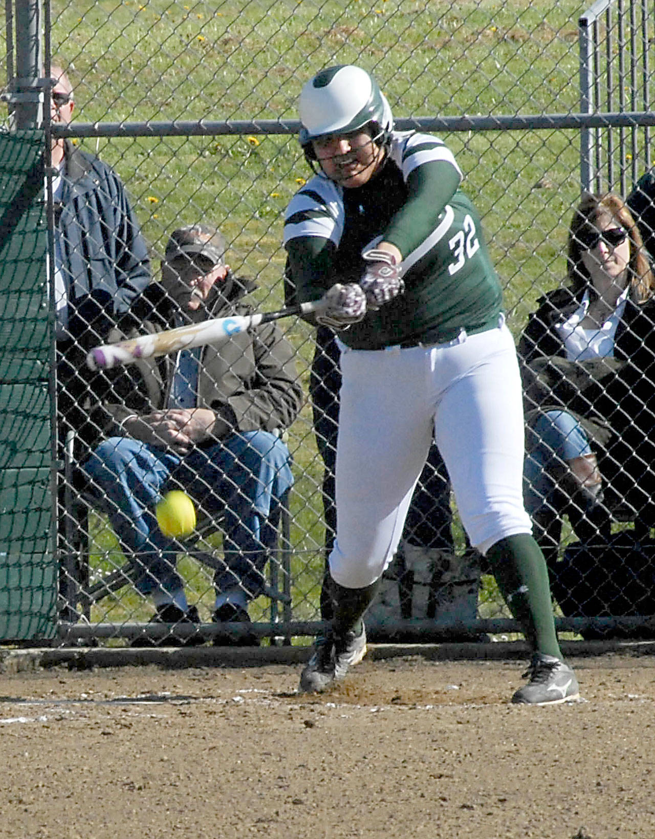 Keith Thorpe/Peninsula Daily News                                Port Angeles’ Nizhoni Wheeler bats in an April 21 game against Olympic.