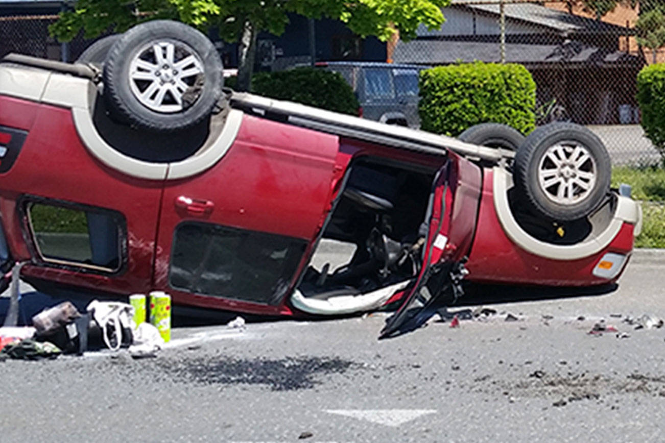 SUV overturns in two-vehicle wreck in Port Angeles