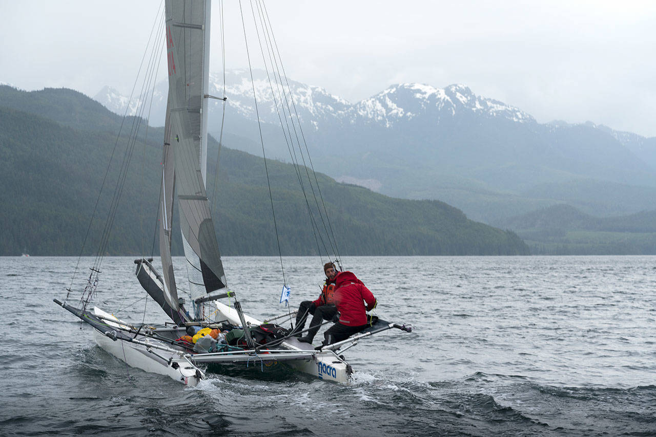 Team Ketch Me If U Can is the fastest boat under 20 feet to complete this year’s Race to Alaska. The team decided to sell the boat to the Northwest Maritime Center. (R2AK)