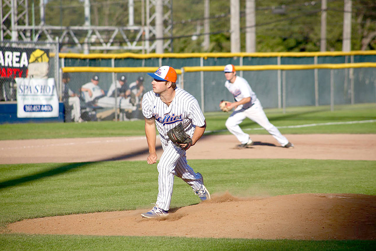 Port Angeles starter Wyatt Haccou has been a solid presence on the mound and in the dugout for the Lefties this summer.                                Cassidy Callaham/Port Angeles Lefties