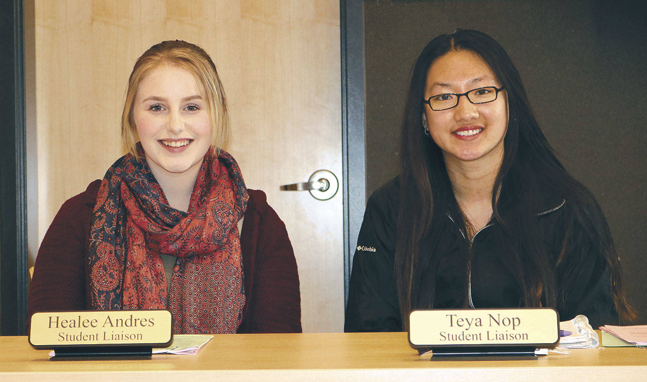 Haelee Andres and Teya Nop are the new student liaisons to the Sequim City Council.