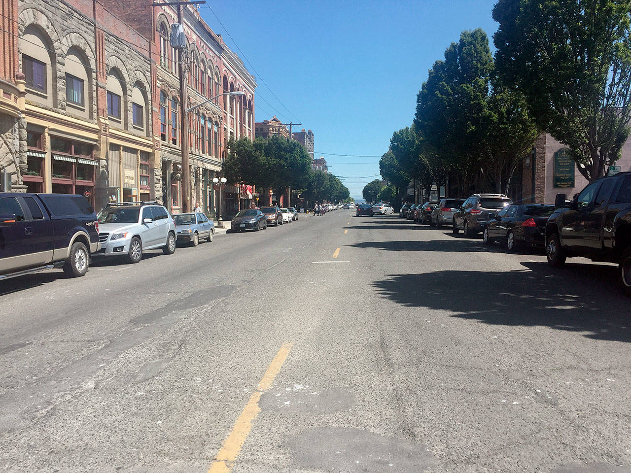 Water Street, Port Townsend’s main street and hub of tourist activity, will be renovated to make the downtown street better for pedestrians and traffic. (Cydney McFarland/Peninsula Daily News)