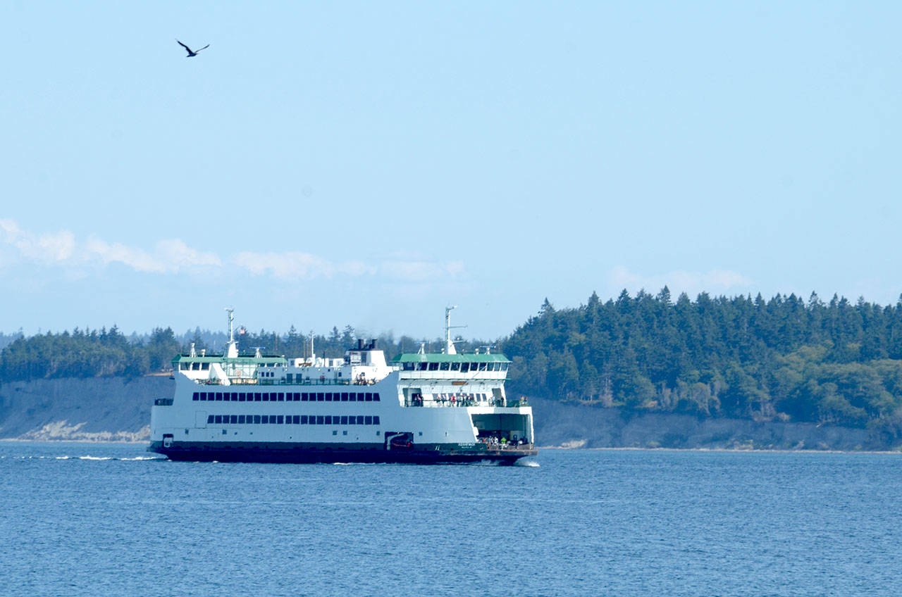 The MV Kennewick will continue to be the only ferry running the Keystone Route until the end of August at least while the MV Salish is in for repairs. (Cydney McFarland/Peninsula Daily News)