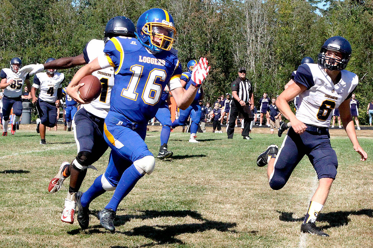 PREP FOOTBALL: Crescent puts scare into Tacoma Baptist in wild 78-64 loss; Quilcene rolls