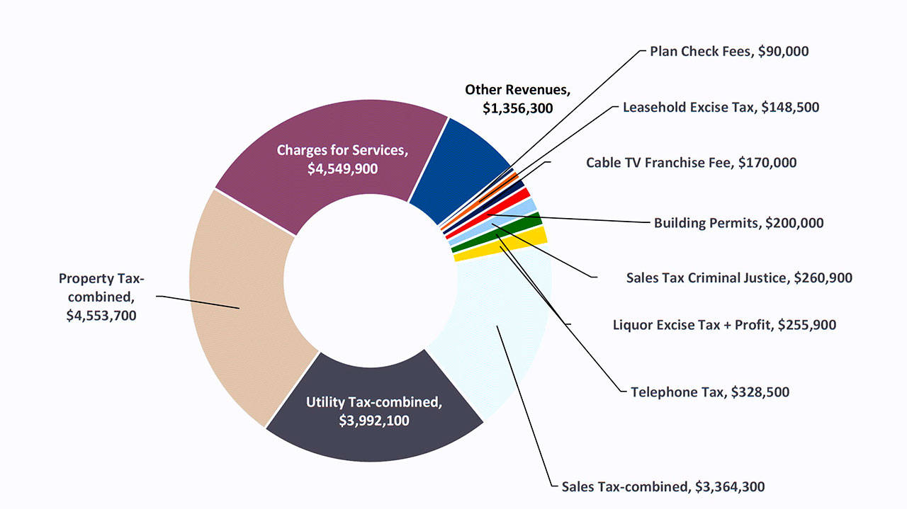 Port Angeles general fund revenue by source