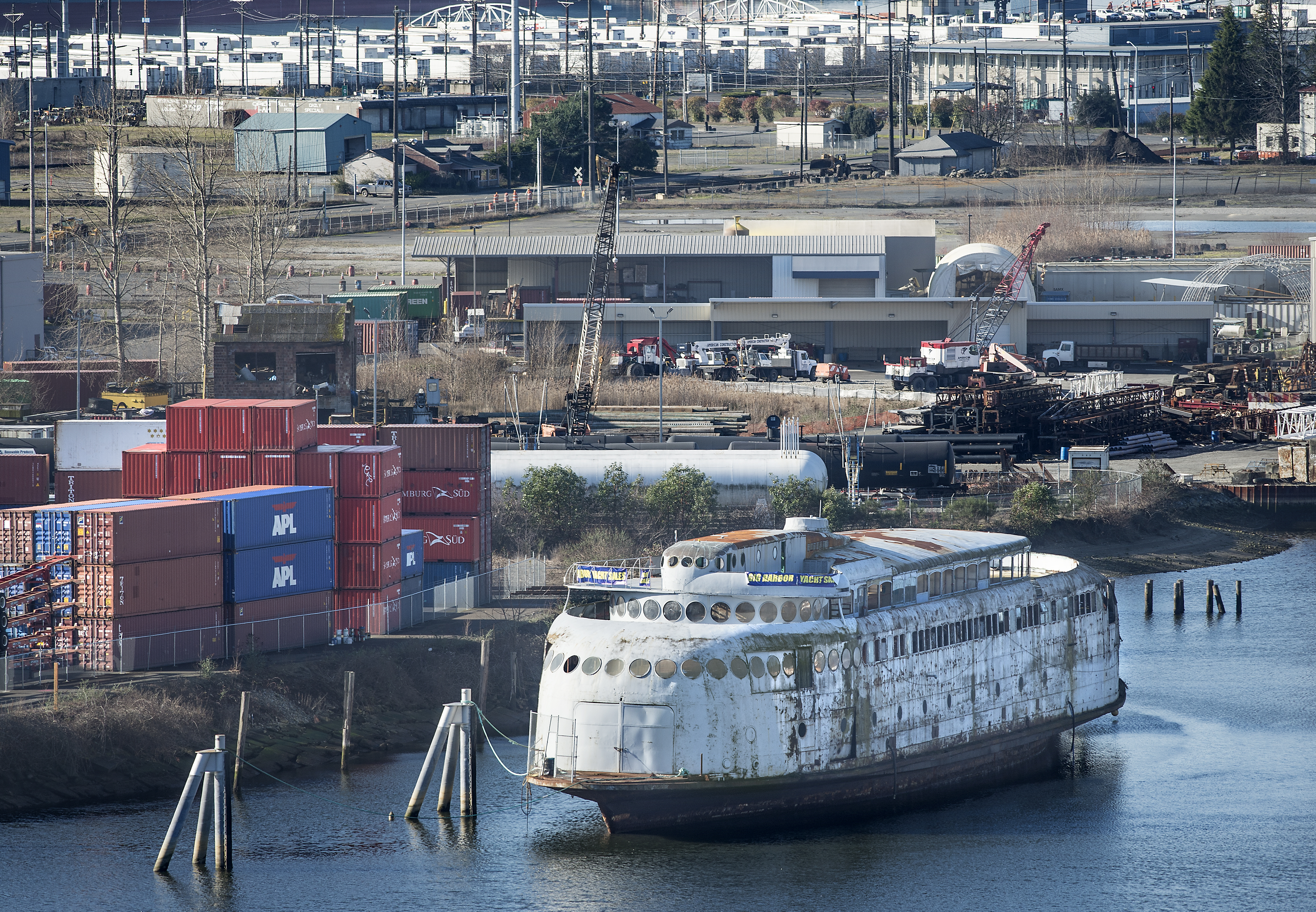 The Kalakala is moored in Tacoma before its last voyage. (The Associated Press (Click on photo to enlarge))