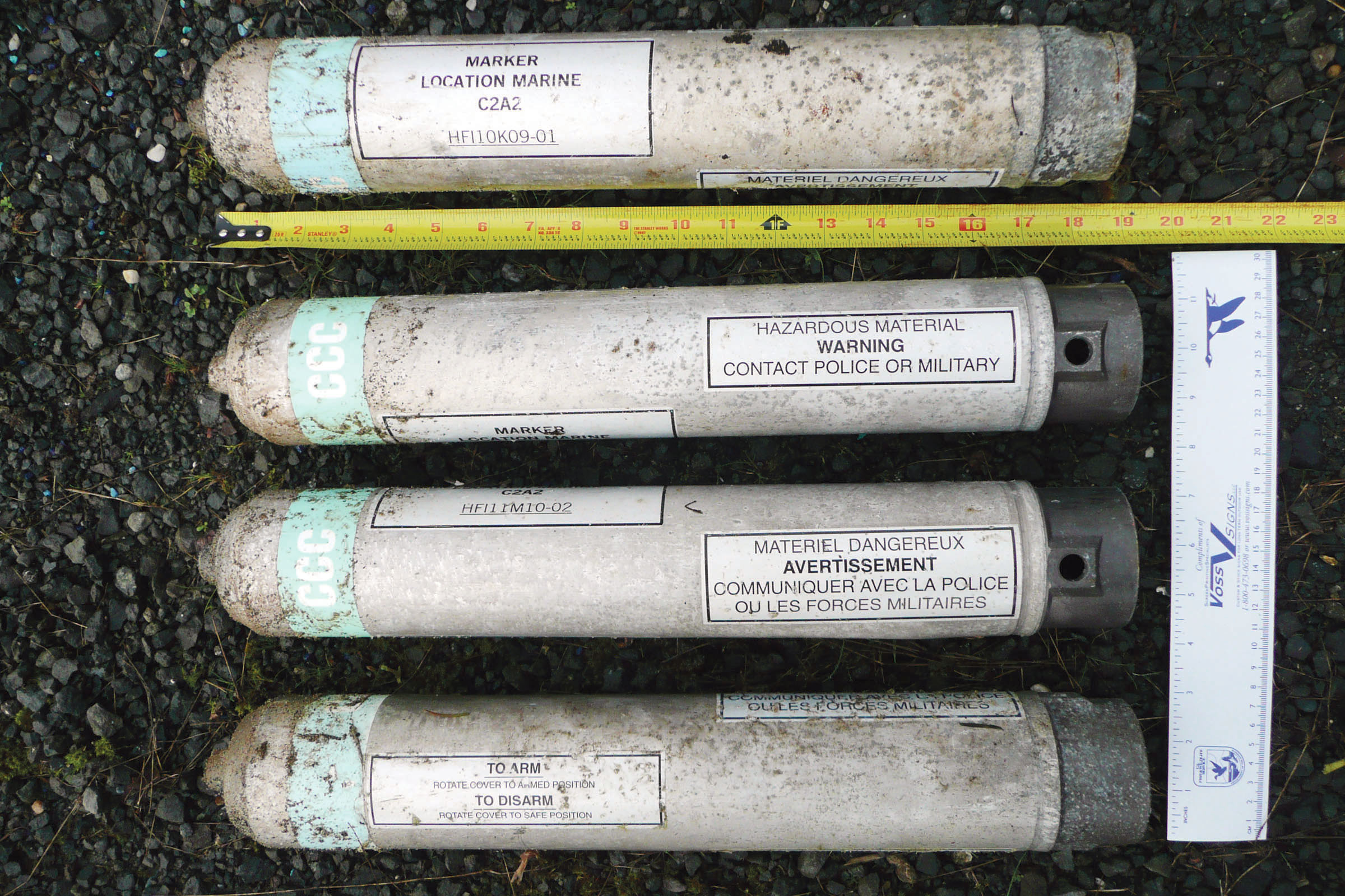 Ordnance that was found on the Dungeness Spit Wildlife Refuge and detonated. (Dave Falzetti/U.S. Fish and Wildlife Service)