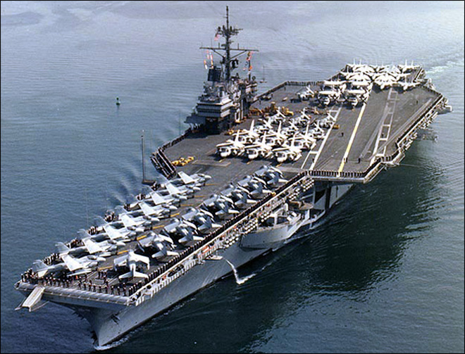 USS Ranger is seen in a 1987 U.S. Navy file photo. (The Associated Press (Click on photo to enlarge))