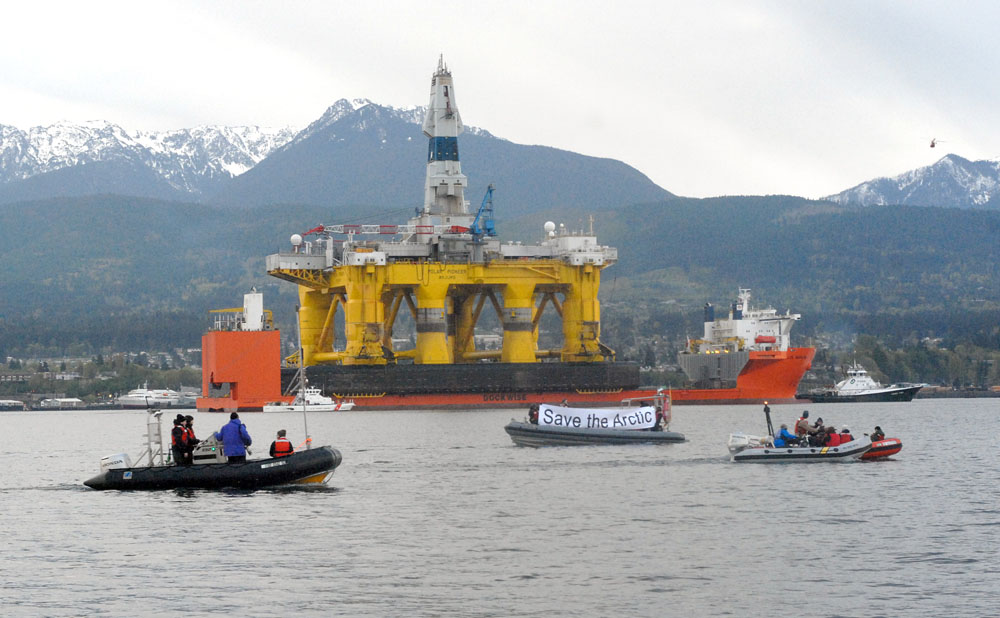 3rd UPDATE — Giant oil rig arrives in Port Angeles as protesters take to  waters off Ediz Hook [Gallery and video]