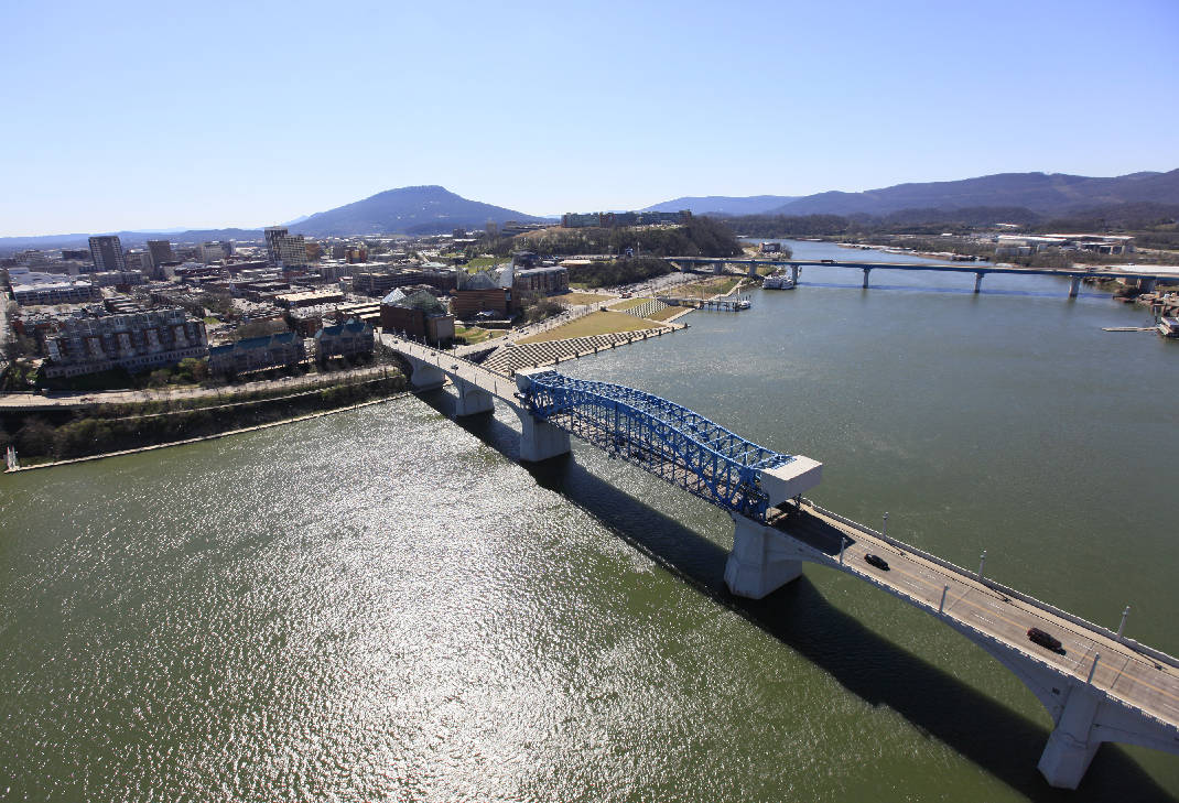 Chattanooga is a big city — this aerial shows the downtown area