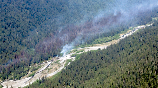 The Paradise Fire in the Queets Valley had spread to 375 acres by Thursday morning