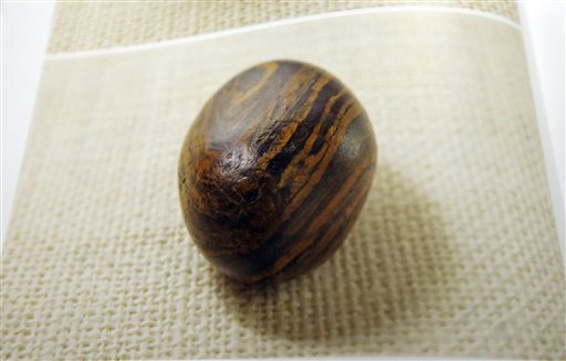 A small sacred stone the Mormon church  believes founder Joseph Smith used to help translate the story that became the basis of the religion. The Associated Press