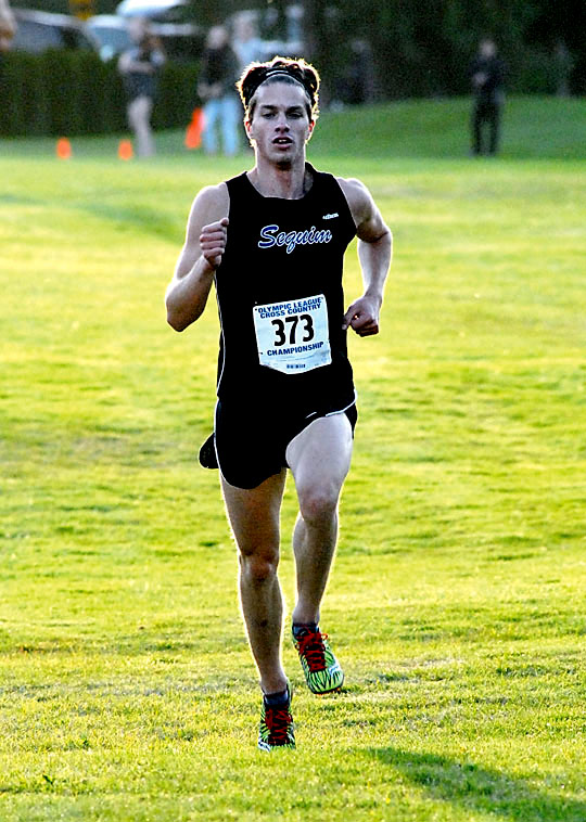 Brendon Despain won the Olympic League title and helped Sequim claim its third straight district championship. (Keith Thorpe/Peninsula Daily News)