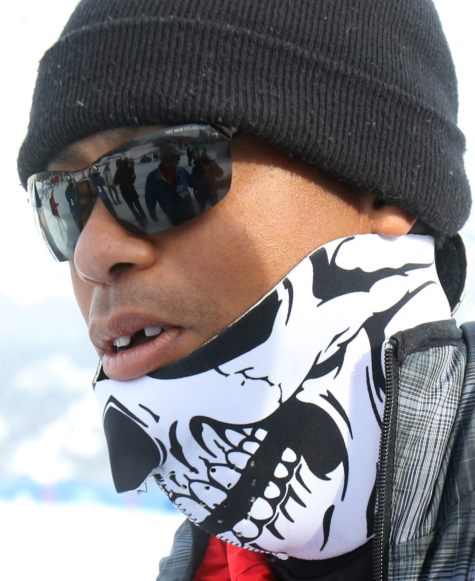 Tiger Woods views the women's World Cup super-G in Cortina d'Ampezzo