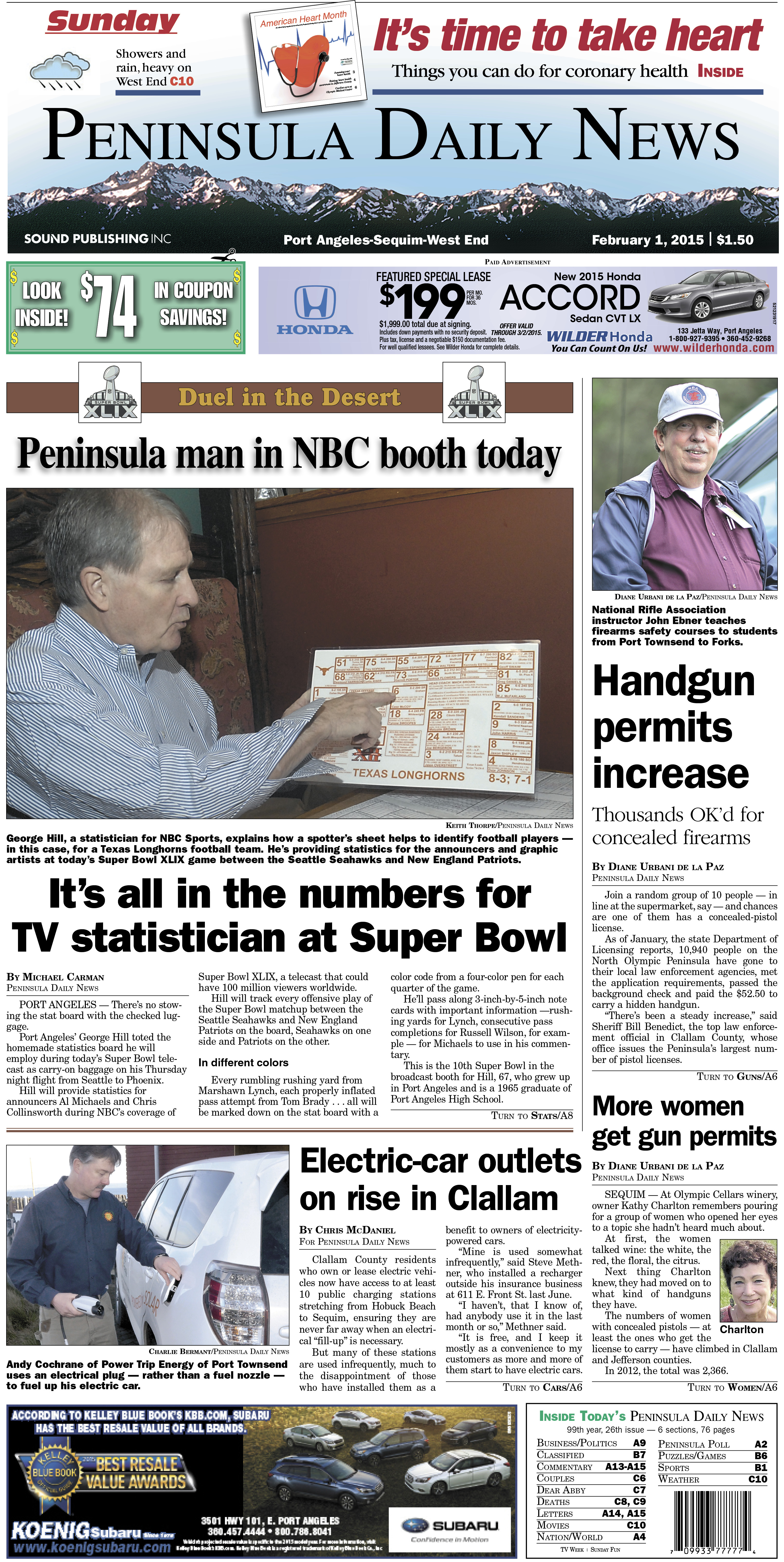 Here is today's front page. There's more inside that isn't online! ()