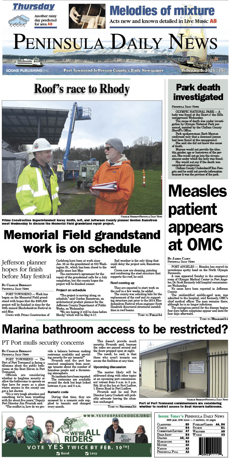 Here is today's Jefferson County front page. There's more inside that isn't online! ()