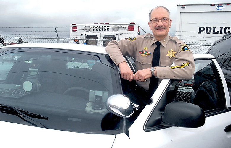 Clallam County Undersheriff Ron Peregrin is shown Friday during a visit to the Sequim Police Department. He says law enforcement work is demanding but also very satisfying. (Keith Thorpe/Peninsula Daily News)