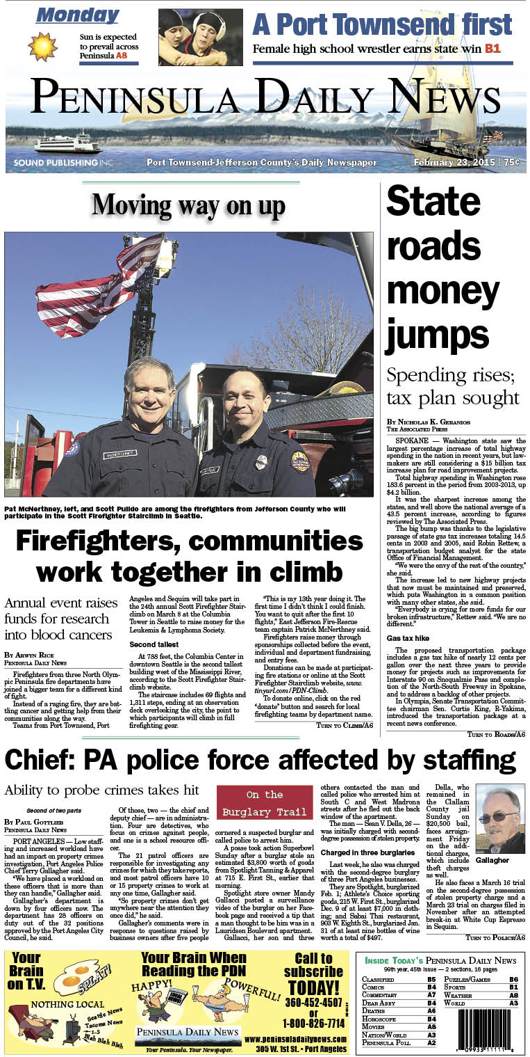 Today's front page for Jefferson County. There's more inside that isn't online! ()