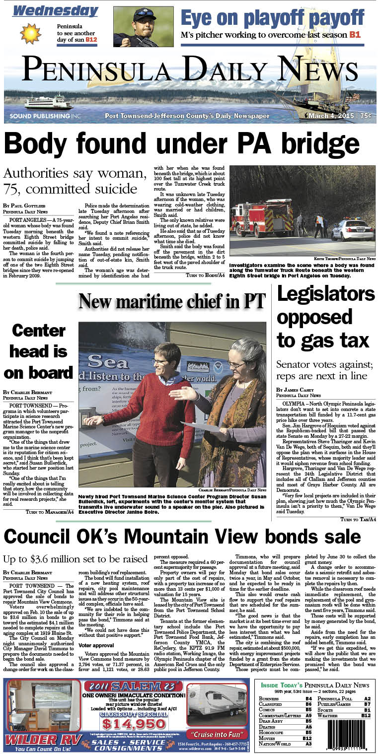 Today's front page for Jefferson County. There's more inside that isn't online! ()