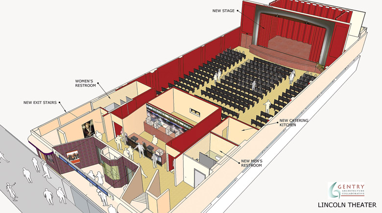 The remodeled Lincoln Theater in Port Angeles would include 480 seats on the main floor and balcony; one large