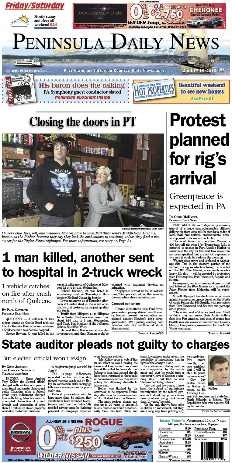 Today's front page tailored for the PDN's Jefferson County edition. There's more inside that isn't online! ()