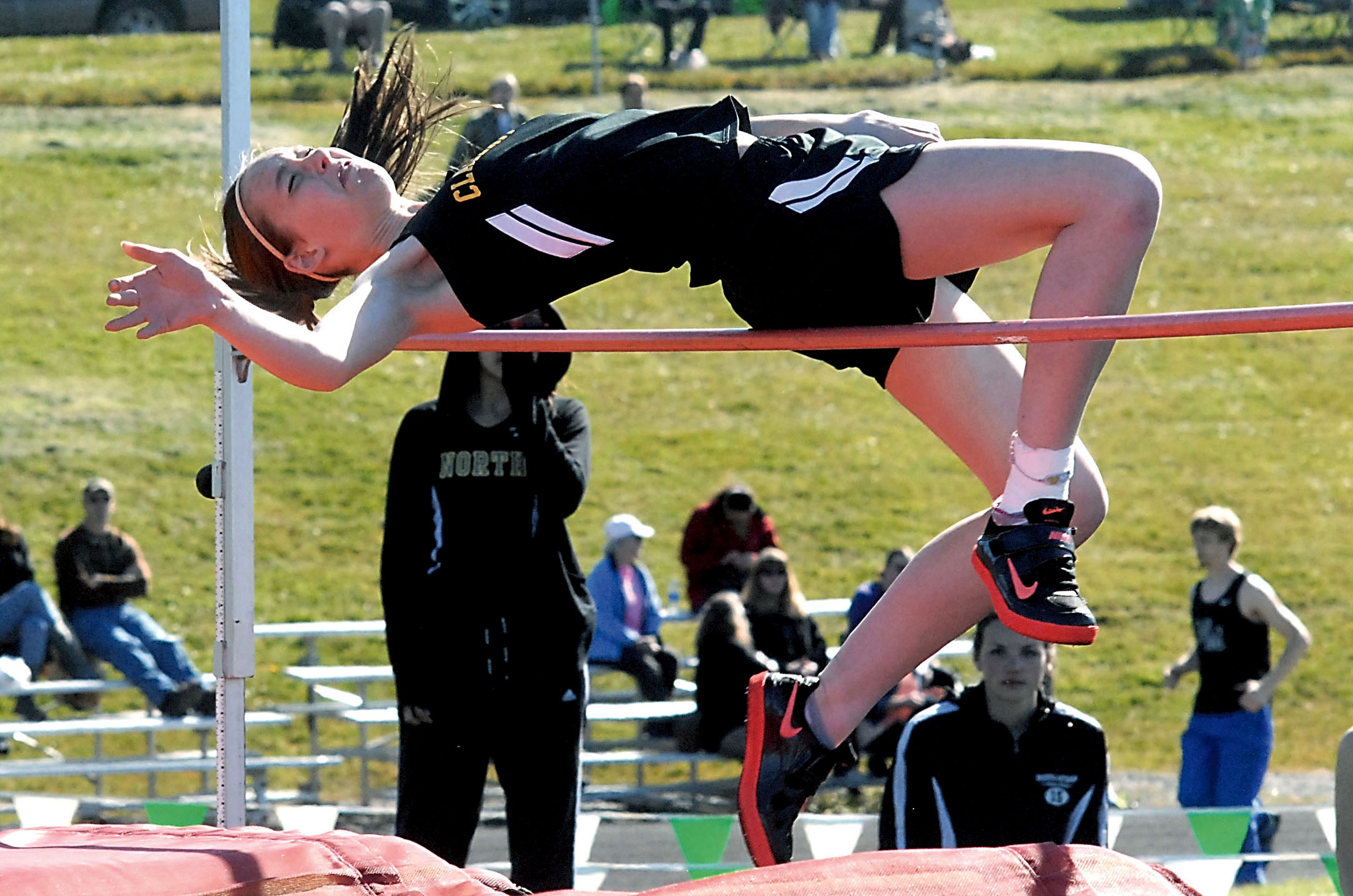 Molly McCoy of Clallam Bay clears the bar at 4 feet