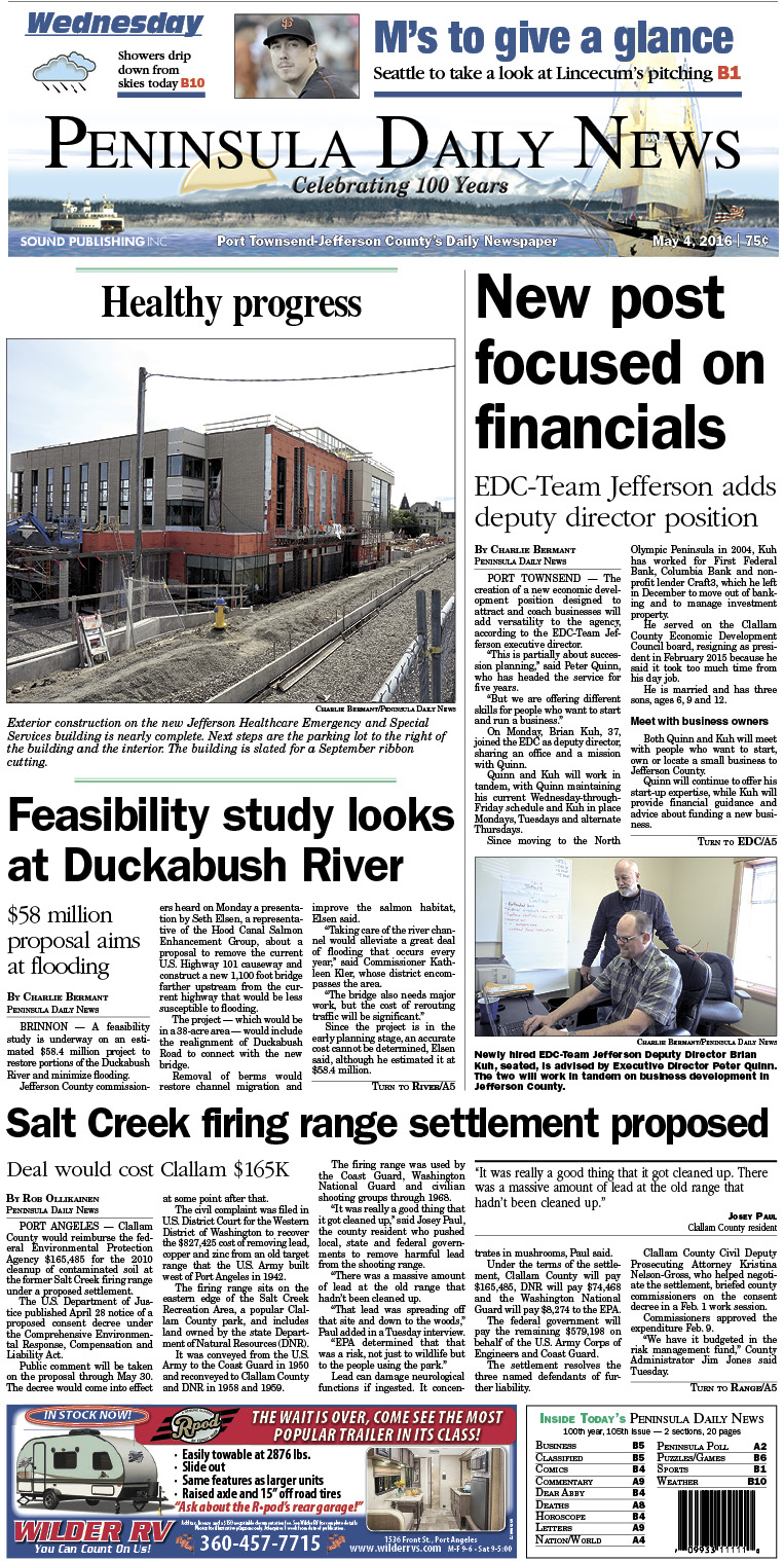 Today's front page tailored for the PDN's readers in Jefferson County. There's more inside that isn't online! ()