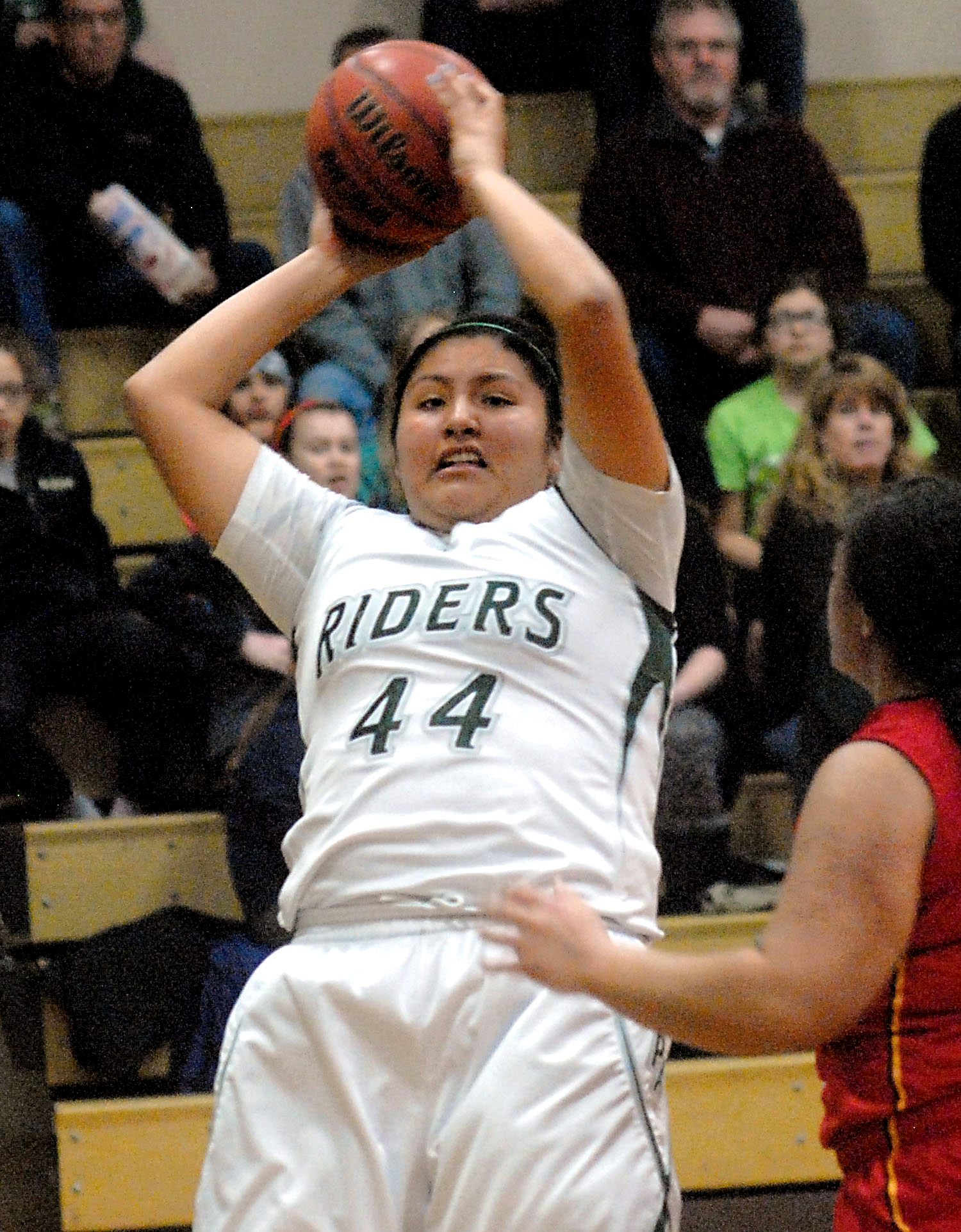 Nizhoni Wheeler takes a shot during Port Angeles' postseason win over Steilacoom. (Keith Thorpe/Peninsula Daily News)