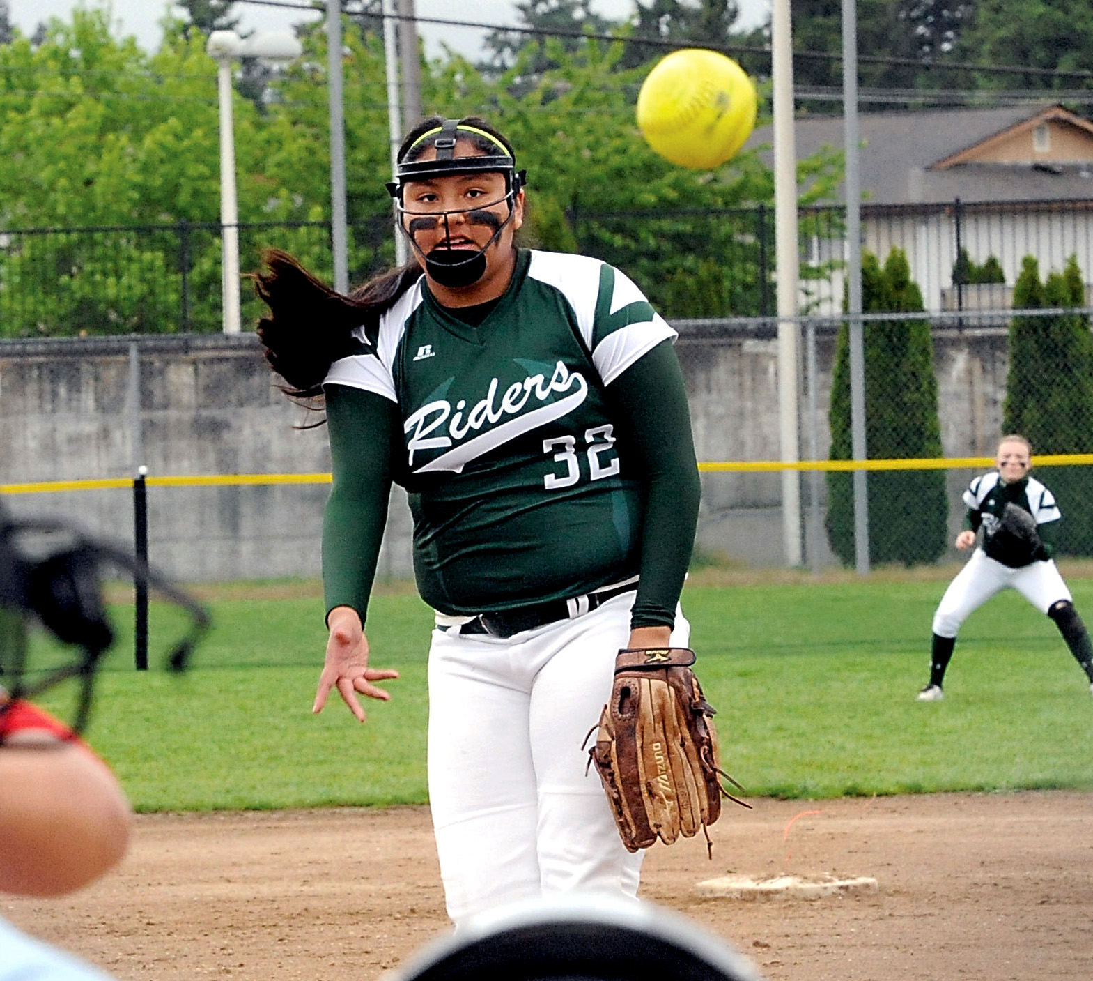 Port Angeles pitcher Nizhoni Wheeler has been an imposing force from the pitcher's mound this season. (Lonnie Archibald/for Peninsula Daily News)