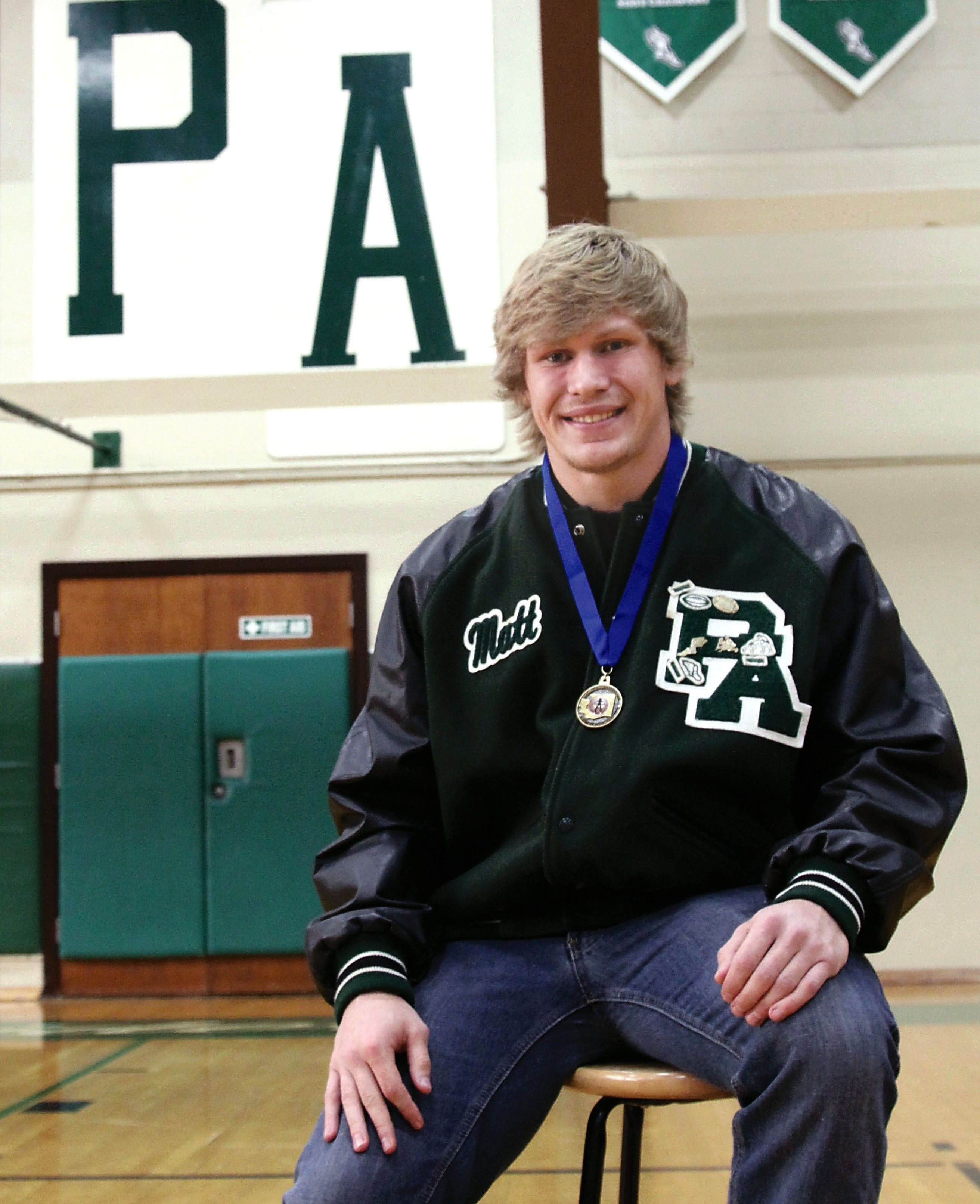 Port Angeles' Matt Robbins moved up to the 195-pound weight class for his senior season and won a state championship. (Dave Logan/for Peninsula Daily News)