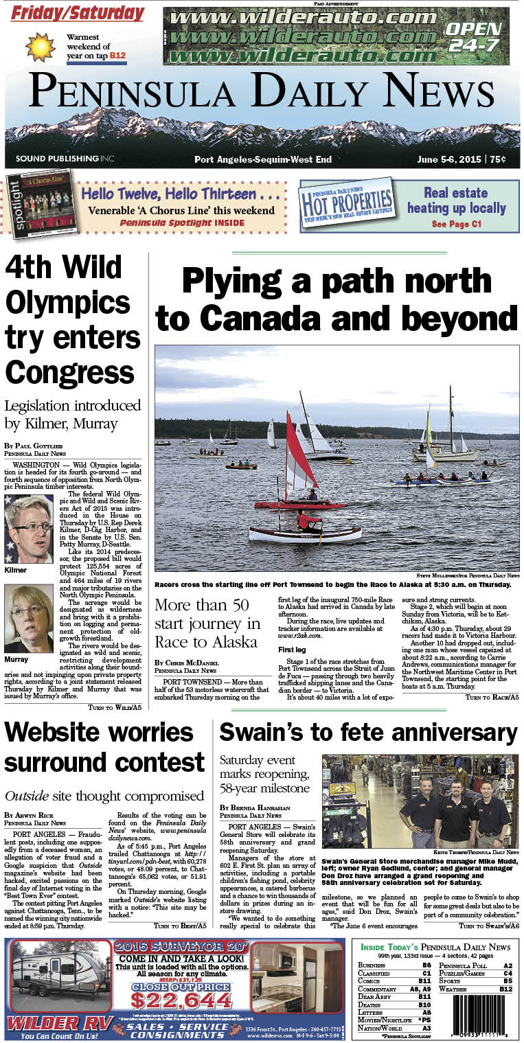 Today's front page tailored for the PDN's Clallam County readers. There's more inside that isn't online! ()