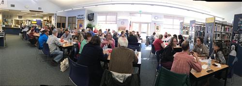 Chimacum residents provide their input in small groups at a recent meeting. (Chimacum School District)