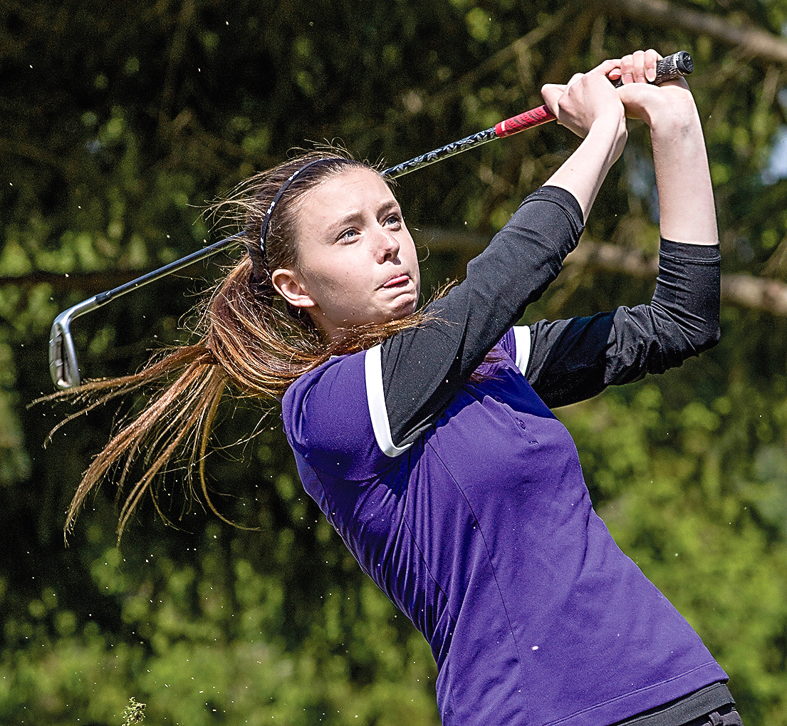 Sequim High School sophomore Alex McMenamin has placed in the top 10 at the Class 2A state tournament in both of her high school golf seasons. (George Leinonen/for Peninsula Daily News)