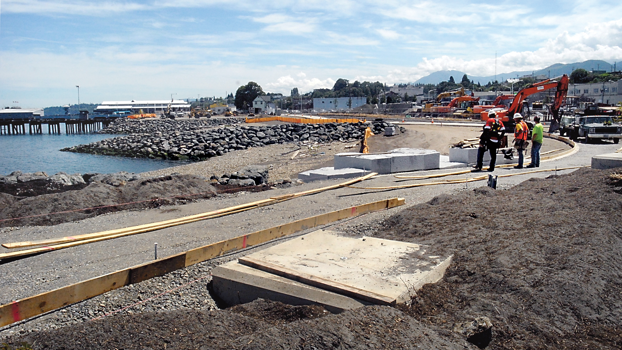 Construction continues on the 1.5-acre West End Park between Oak Street and Valley Creek in Port Angeles. Keith Thorpe/Peninsula Daily News