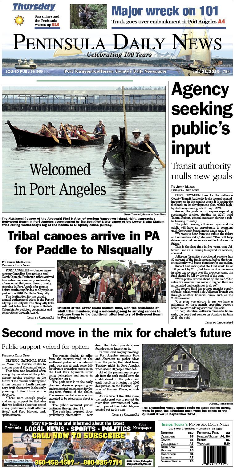 Today's front page tailored for the PDN's readers in Jefferson County. There's more inside that isn't online! ()