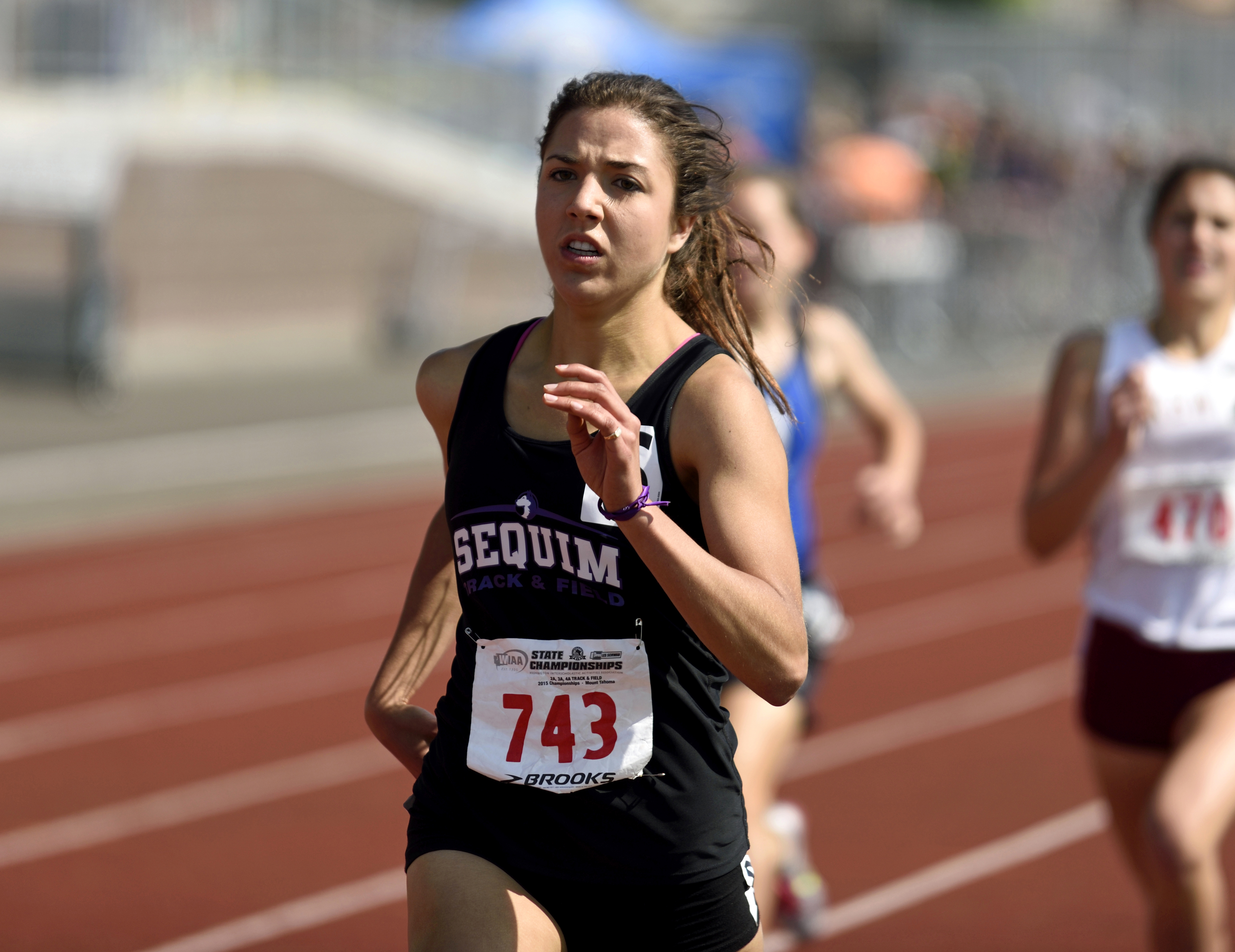 Sequim's Waverly Shreffler runs placed fourth in the 800-meter run at the Class 2A state championships. Dave Shreffler/for Peninsula Daily News