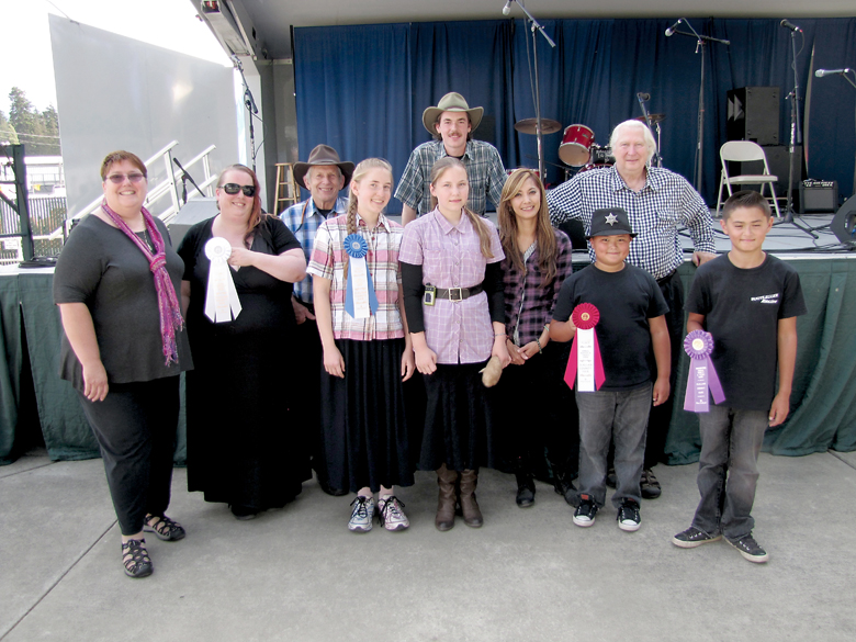 Winners of the Clallam County Fair Variety and Talent Show gather after the awards ceremony Sunday afternoon. The winners are