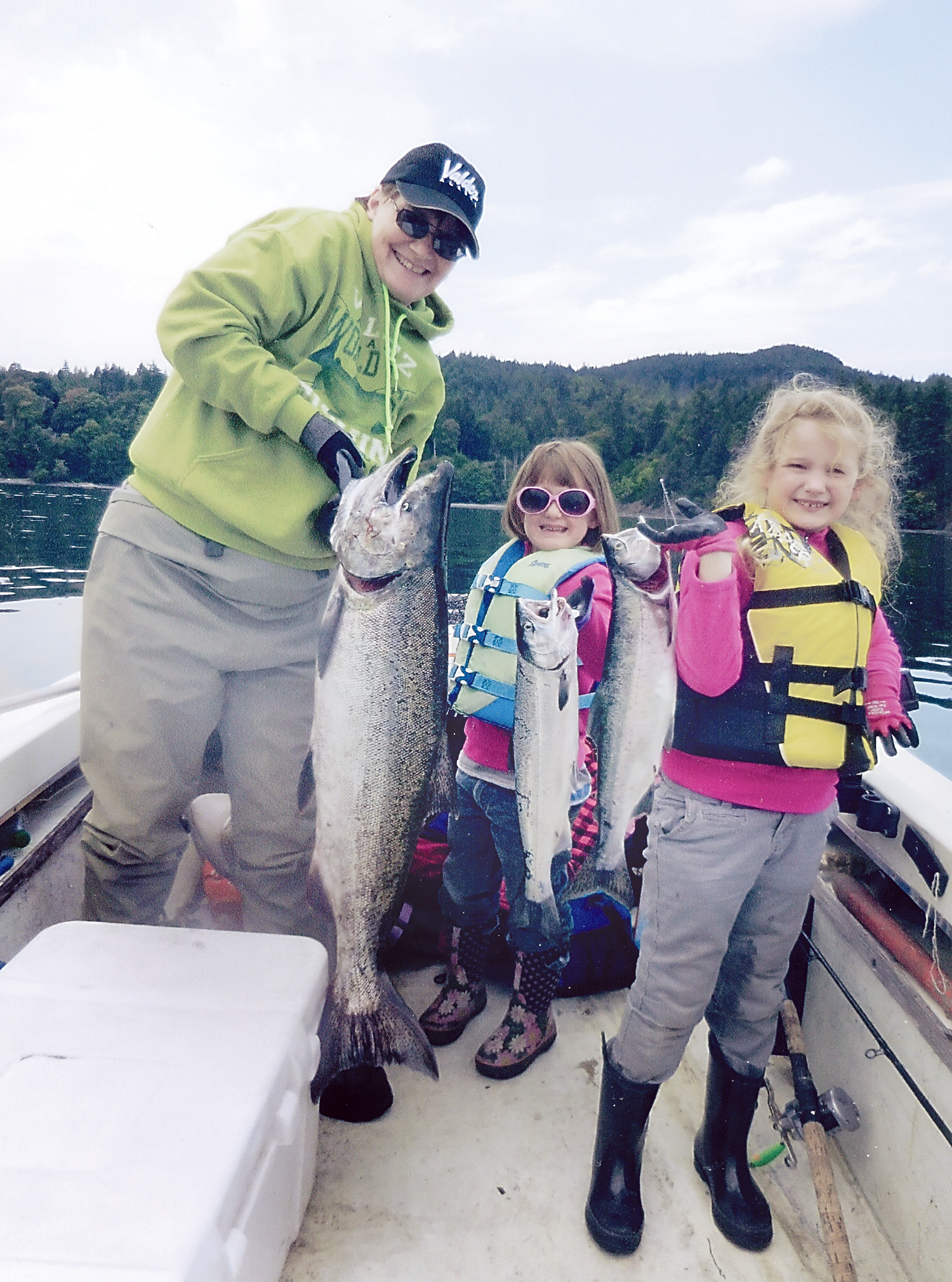 Cookie Singhose-Allison of Port Angeles had a fruitful day of salmon fishing with granddaughters Atalie