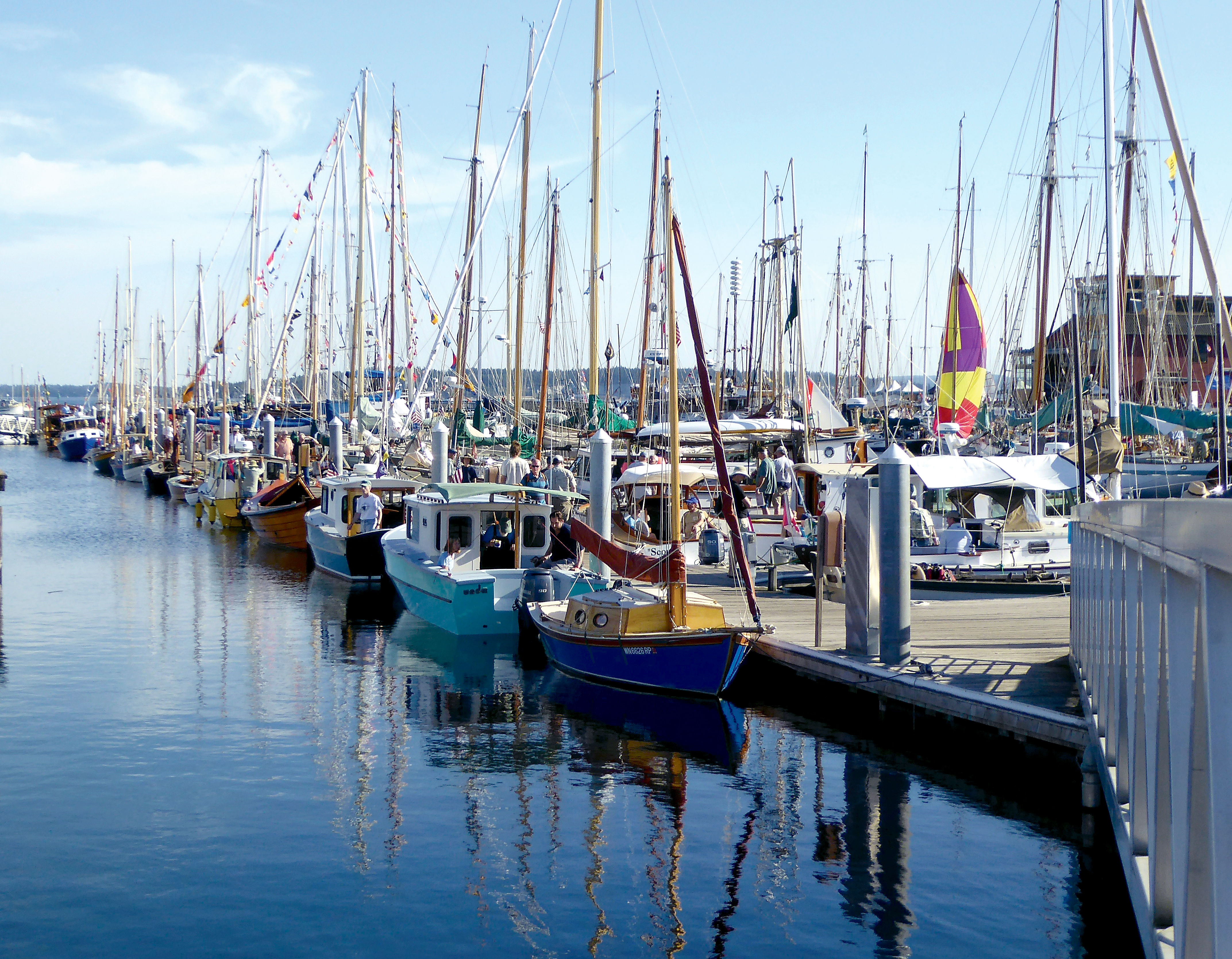 Point Hudson Marina is crammed full of vessels for the 39th annual Wooden Boat Festival