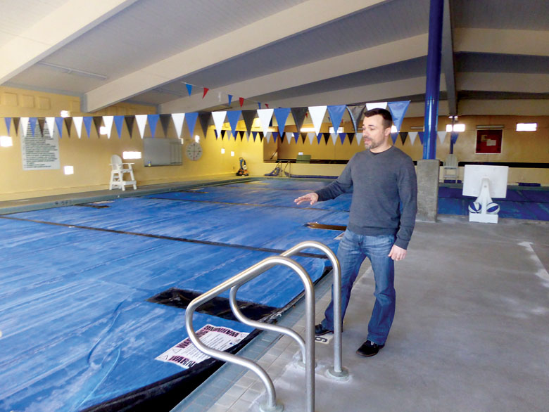 Port Townsend Parks and Facilities Manager Alex Wisniewski discusses the improvements made during the recent Mountain View Pool closure. (Charlie Bermant/Peninsula Daily News)