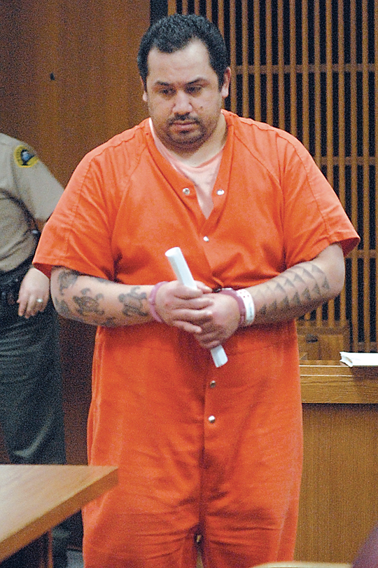 Marshall Jay Lewis enters Clallam County Superior Court on Wednesday for a variety of charges related to the alleged New Year's Day arson fire of the Beaver-area home of a woman who cut off a dating relationship with him. (Keith Thorpe/Peninsula Daily News)