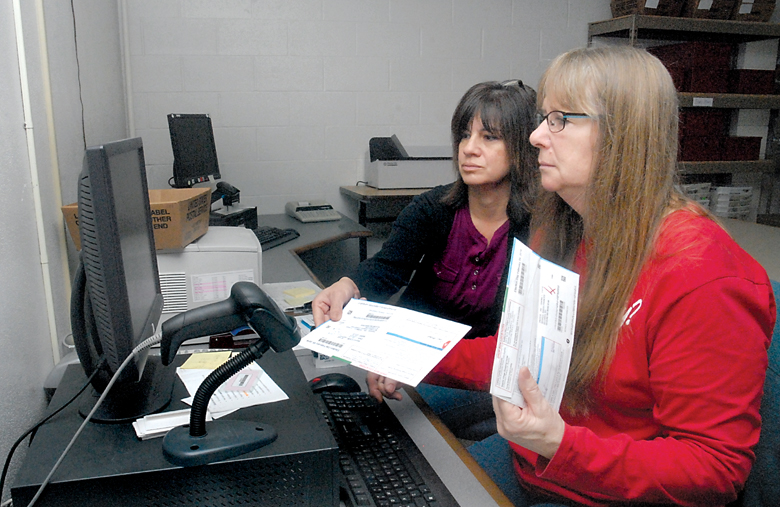 Clallam County Election workers Susan Johnson