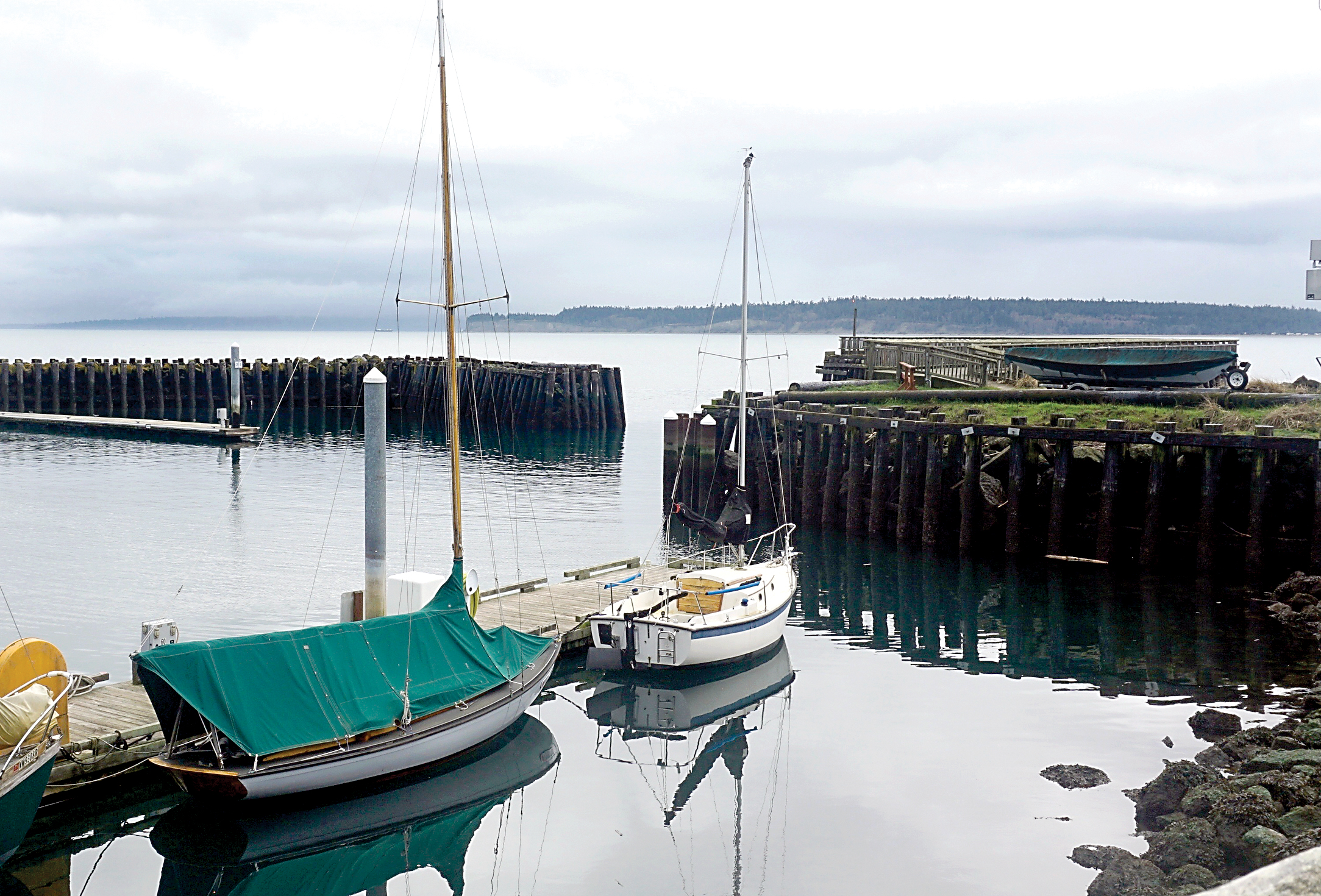 The Point Hudson breakwater’s repair and replacement will widen the current channel in order to accommodate larger boats. — Charlie Bermant/Peninsula Daily News ()